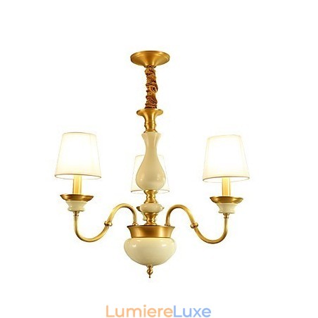Lustre tout en cuivre Lustre décoratif en jade