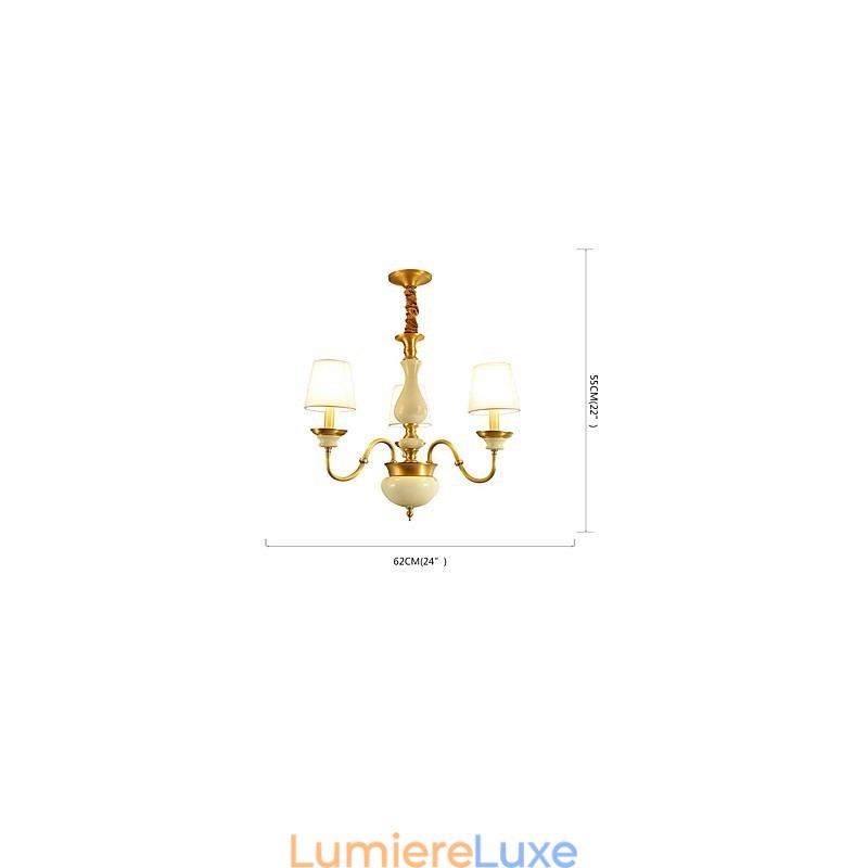 Lustre tout en cuivre Lustre décoratif en jade