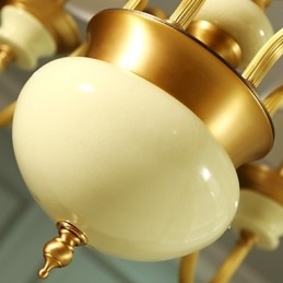 Lustre tout en cuivre Lustre décoratif en jade