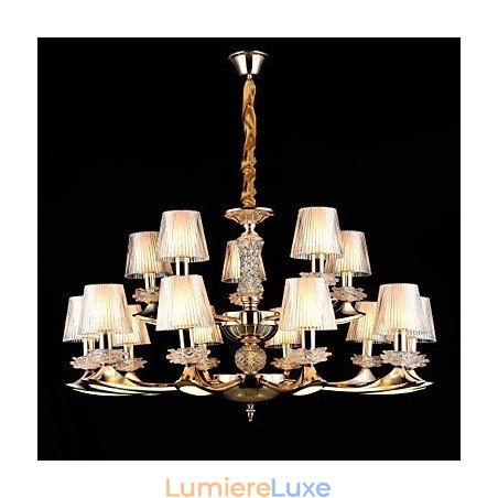 Suspension en alliage de zinc pour intérieur, style mini cristal, 15 ampoules Suspension en alliage de zinc pour intérieur, style mini cristal, 15 ampoules