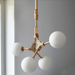 Suspension en bambou et bois de style mini, peinture classique traditionnelle
