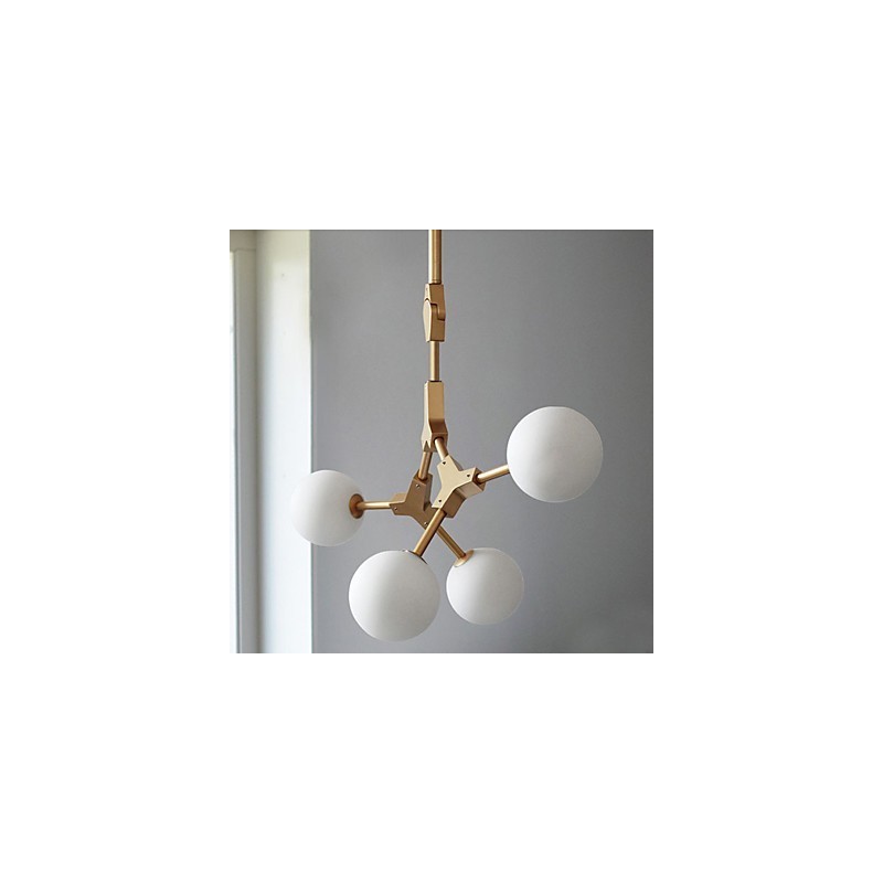 Suspension en bambou et bois de style mini, peinture classique traditionnelle
