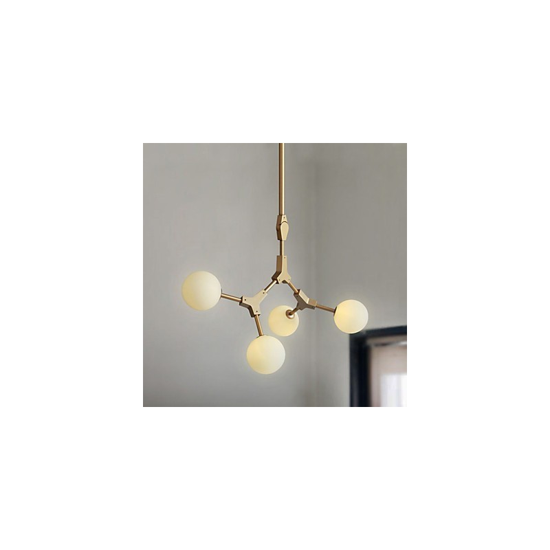 Suspension en bambou et bois de style mini, peinture classique traditionnelle