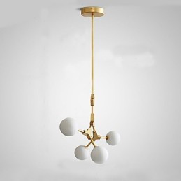 Suspension en bambou et bois de style mini, peinture classique traditionnelle