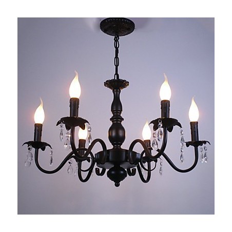 Lustre de style européen, lampe en cristal, lampe d'art en fer simple, lampe décorative Lustre de style européen, lampe en cristal, lampe d'art en fer simple, lampe décorative