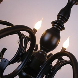 Lustre de style européen, lampe en cristal, lampe d'art en fer simple, lampe décorative