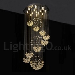 Lustre suspendu en cristal extra long de 5 mètres, design moderne, luminaire d'intérieur