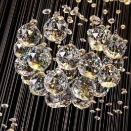 Lustre suspendu en cristal extra long de 5 mètres, design moderne, luminaire d'intérieur