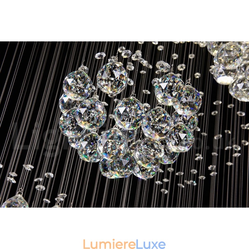 Lustre suspendu en cristal extra long de 5 mètres, design moderne, luminaire d'intérieur