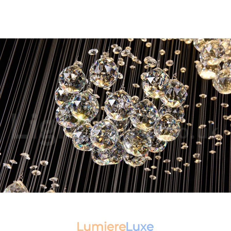 Lustre suspendu en cristal extra long de 5 mètres, design moderne, luminaire d'intérieur