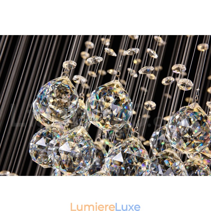 Lustre suspendu en cristal extra long de 5 mètres, design moderne, luminaire d'intérieur