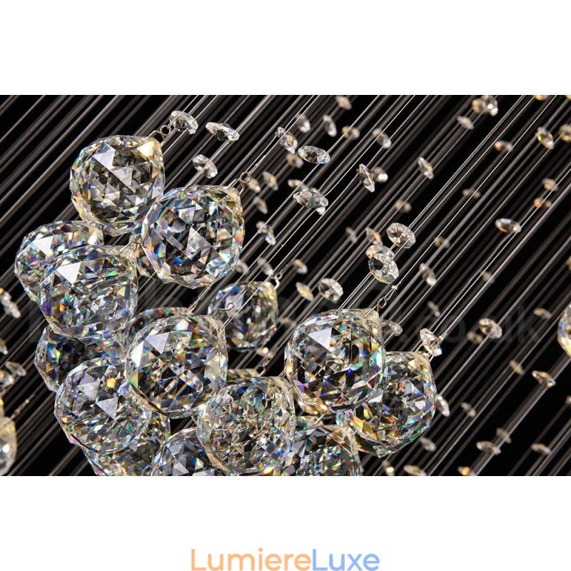 Lustre suspendu en cristal extra long de 5 mètres, design moderne, luminaire d'intérieur