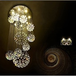 Lustre suspendu en cristal extra long de 5 mètres, design moderne, luminaire d'intérieur