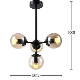 Lampe suspendue en verre métallique à quatre lumières de style européen moderne Modo pour le hall d'entrée, lampe de lustre industrielle décorative