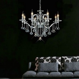 Lustre en cristal élégant à 8 lumières
