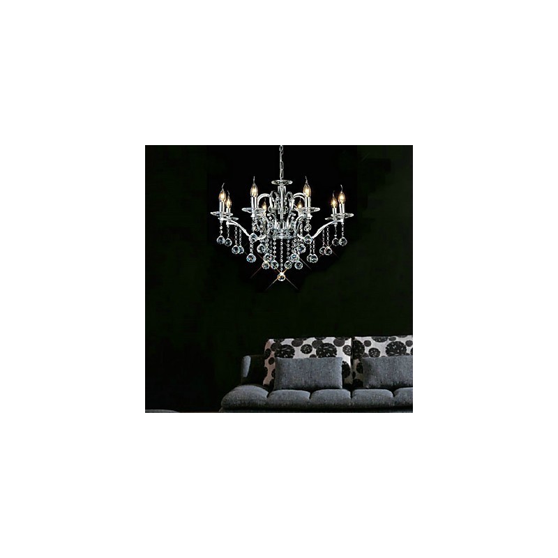 Lustre en cristal élégant à 8 lumières