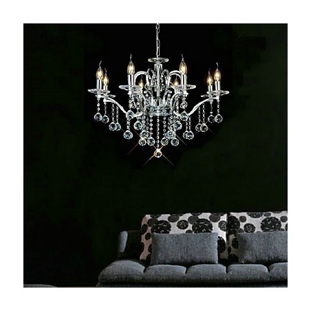 Lustre en cristal élégant à 8 lumières Lustre en cristal élégant à 8 lumières