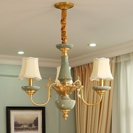 Lustre tout en cuivre Lustre décoratif en jade OP0