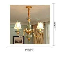 Lustre tout en cuivre Lustre décoratif en jade OP0