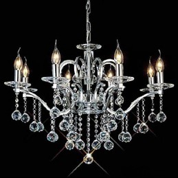 Lustre en cristal élégant à 8 lumières