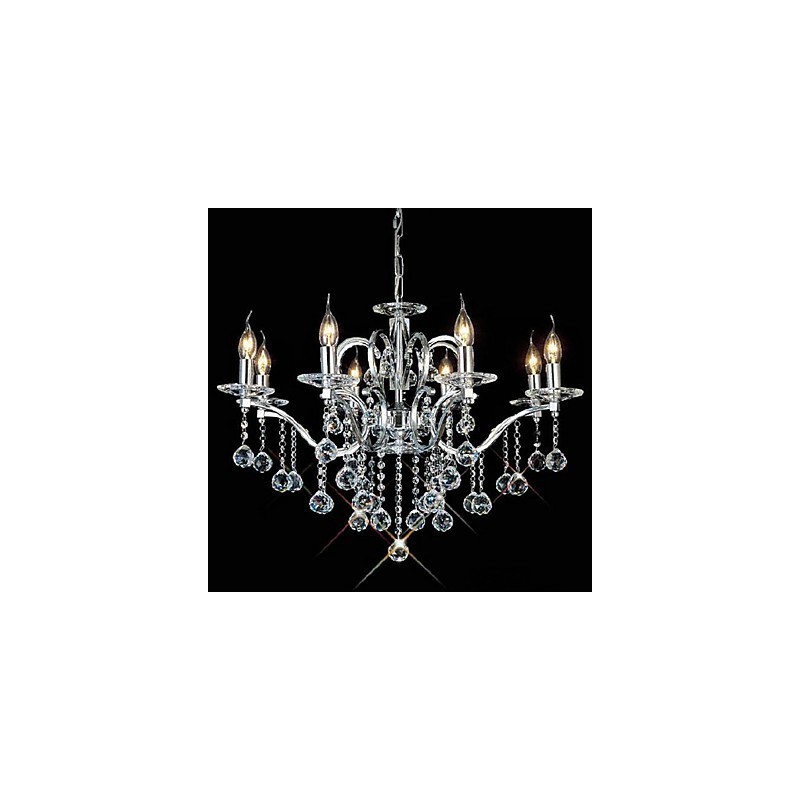 Lustre en cristal élégant à 8 lumières
