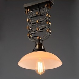 Suspension style loft campagne américaine en fer forgé, luminaire décoratif de magasin