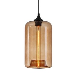 Suspension design bouteille 1 lumière peinture fer minimaliste