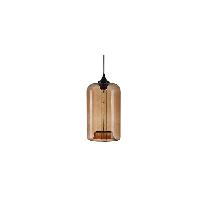 Suspension design bouteille 1 lumière peinture fer minimaliste