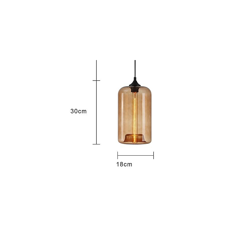 Suspension design bouteille 1 lumière peinture fer minimaliste
