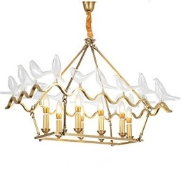 Lustre en métal moderne et contemporain en laiton pour designers