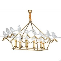 Lustre en métal moderne et contemporain en laiton pour designers