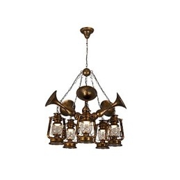 Lustre en métal style mini design rustique avec globe rétro vintage