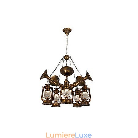 Lustre en métal style mini design rustique avec globe rétro vintage Lustre en métal style mini design rustique avec globe rétro vintage