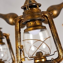 Lustre en métal style mini design rustique avec globe rétro vintage