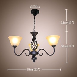 Lustre en métal pour designers de style mini, style rustique, classique, rustique, vintage, rétro, campagne, autres