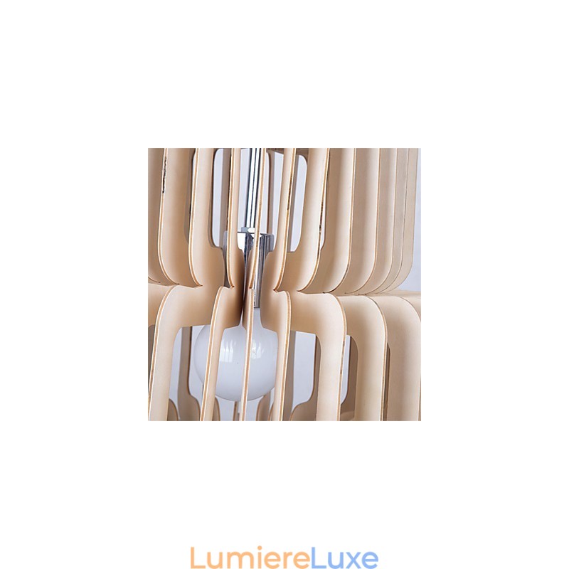 Lustre vintage en bois à trois étages