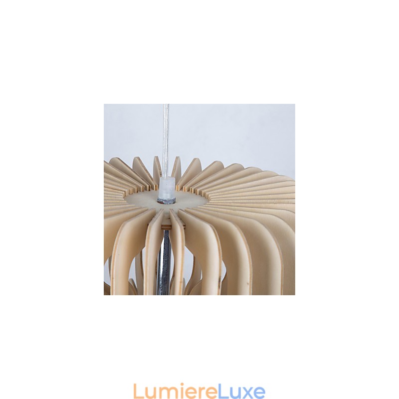 Lustre vintage en bois à trois étages