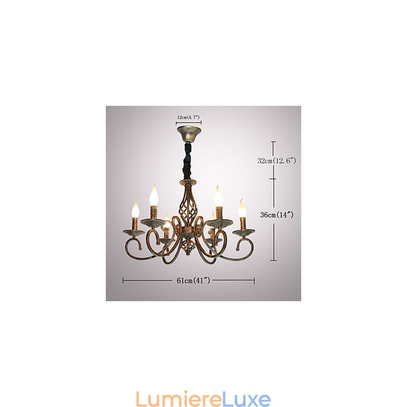 Lampe rétro simple couleur cuivre, lampe à bougie