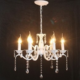 Lustre moderne en cristal, mini bougie, style fer