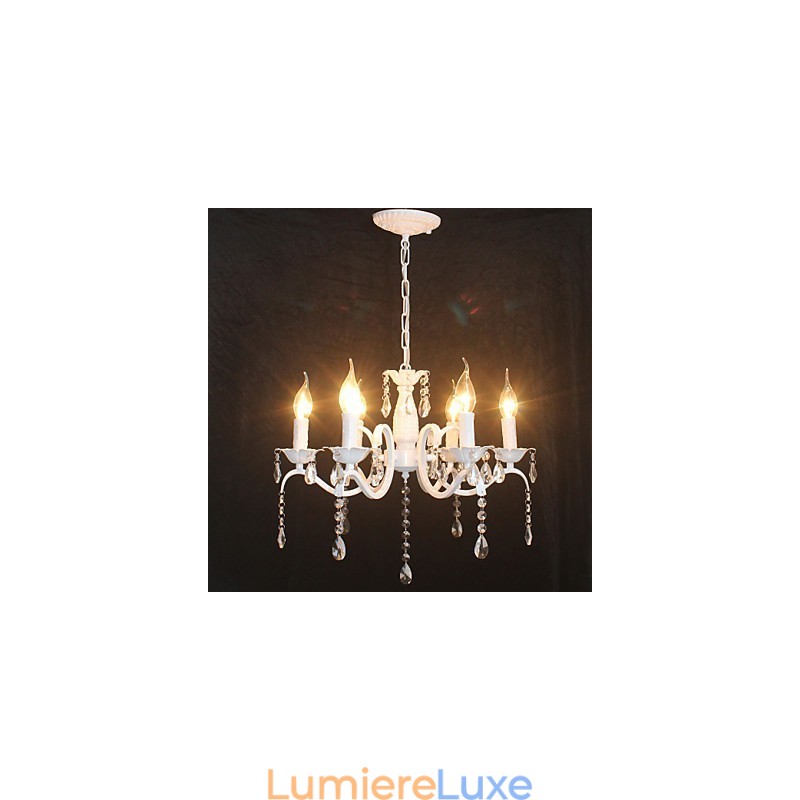 Lustre moderne en cristal, mini bougie, style fer