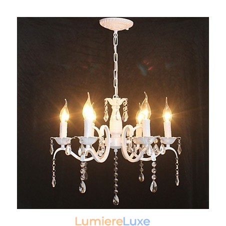 Lustre moderne en cristal, mini bougie, style fer Lustre moderne en cristal, mini bougie, style fer