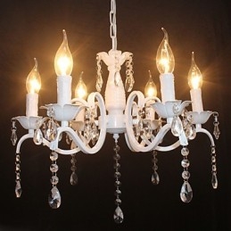 Lustre moderne en cristal, mini bougie, style fer