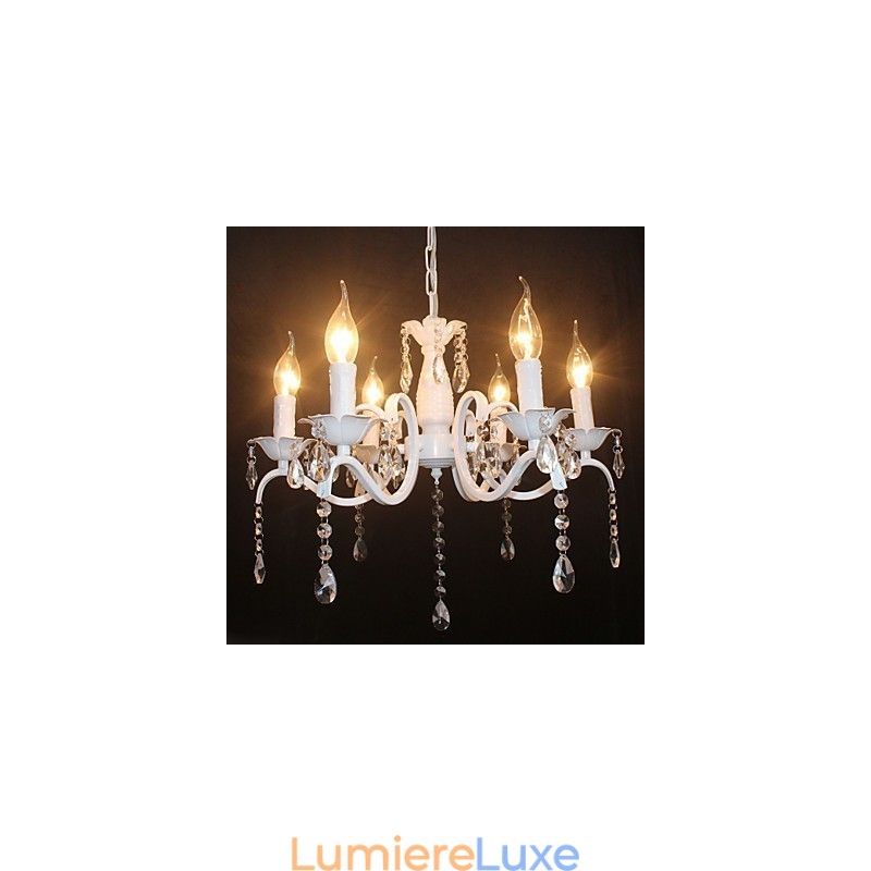 Lustre moderne en cristal, mini bougie, style fer