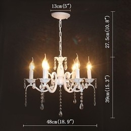 Lustre moderne en cristal, mini bougie, style fer