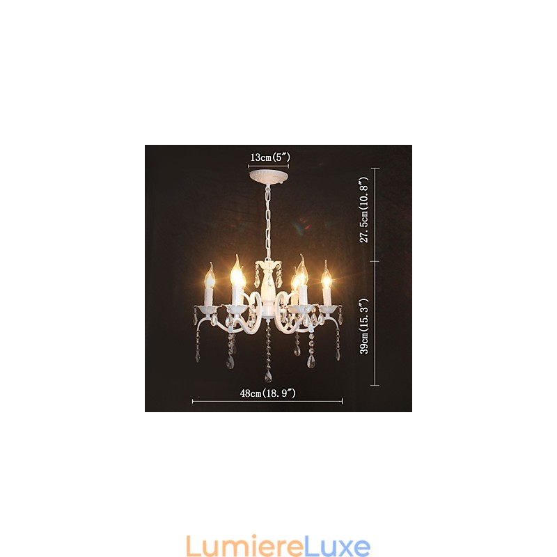 Lustre moderne en cristal, mini bougie, style fer