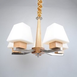 Lustre en bois et bambou galvanisé moderne et contemporain