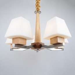 Lustre en bois et bambou galvanisé moderne et contemporain