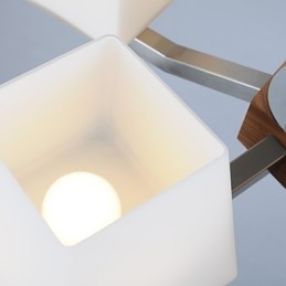 Lustre en bois et bambou galvanisé moderne et contemporain
