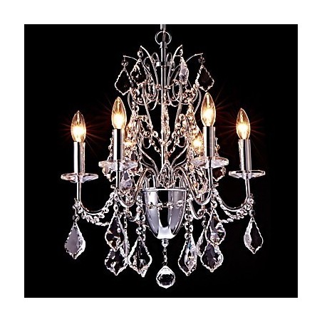 Lustre en métal et cristal, style contemporain, classique, classique et campagnard Lustre en métal et cristal, style contemporain, classique, classique et campagnard