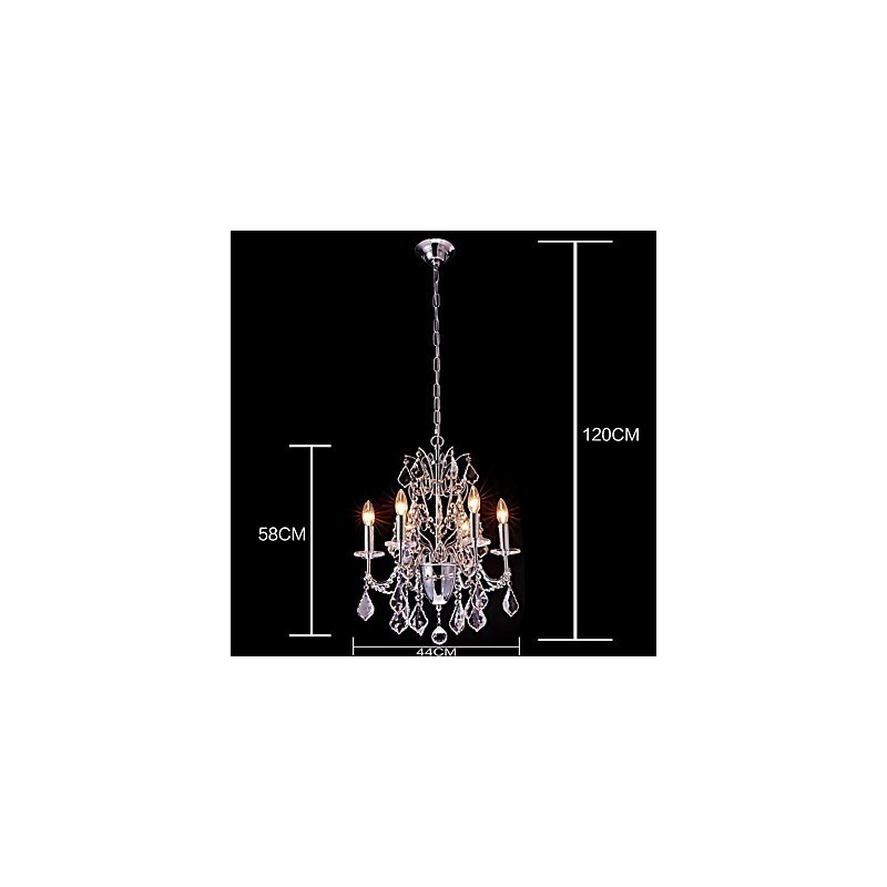 Lustre en métal et cristal, style contemporain, classique, classique et campagnard